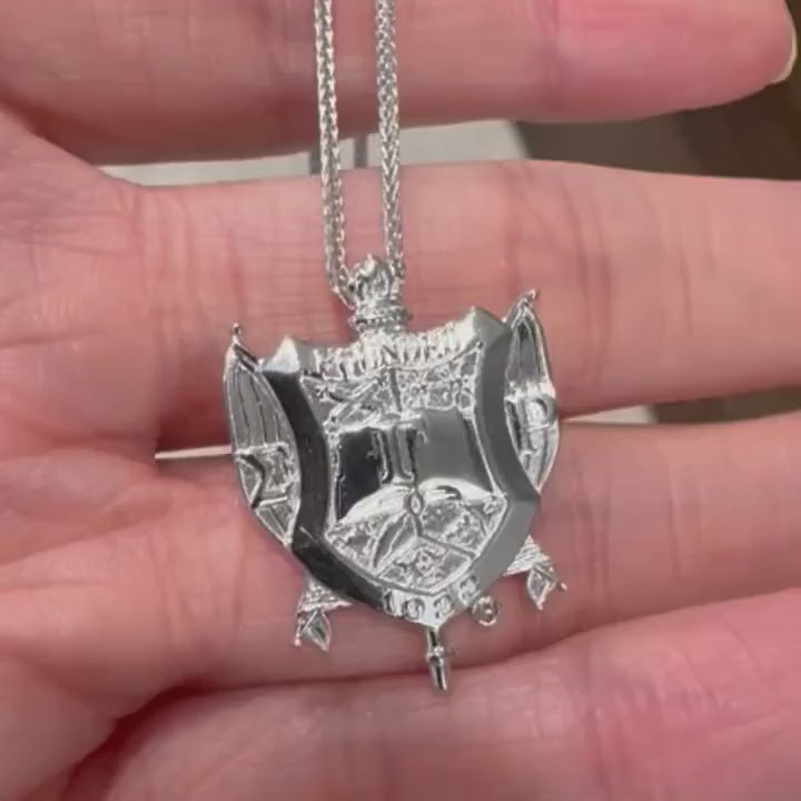 SGRho Shield Sterling Silver Pendant (Chain Sold Separately) compressed video 1