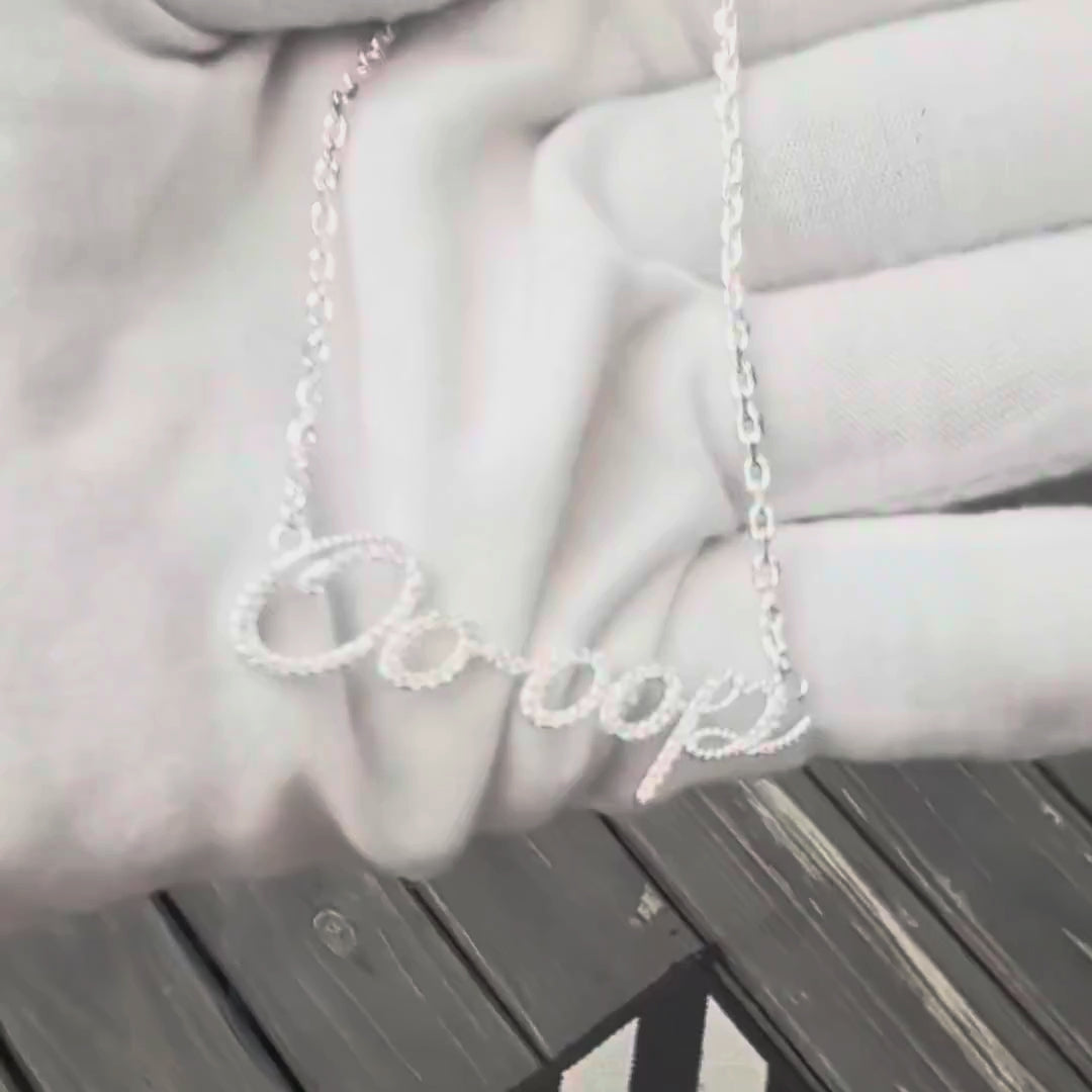 ΔΣΘ Pavé Oo-oop Script Necklace - Delta Sigma Theta