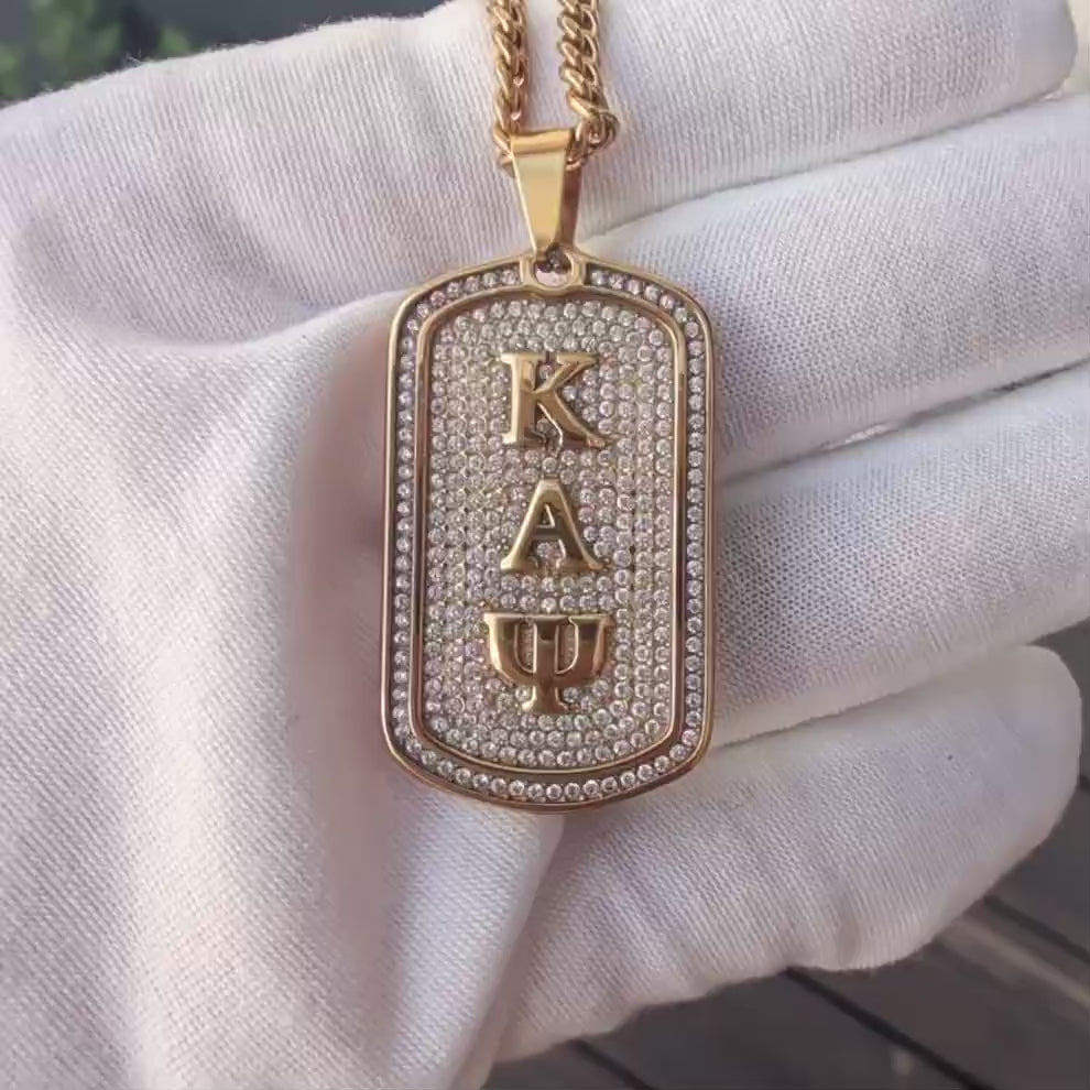Kappa Alpha Psi Gold Dogtag with Chain