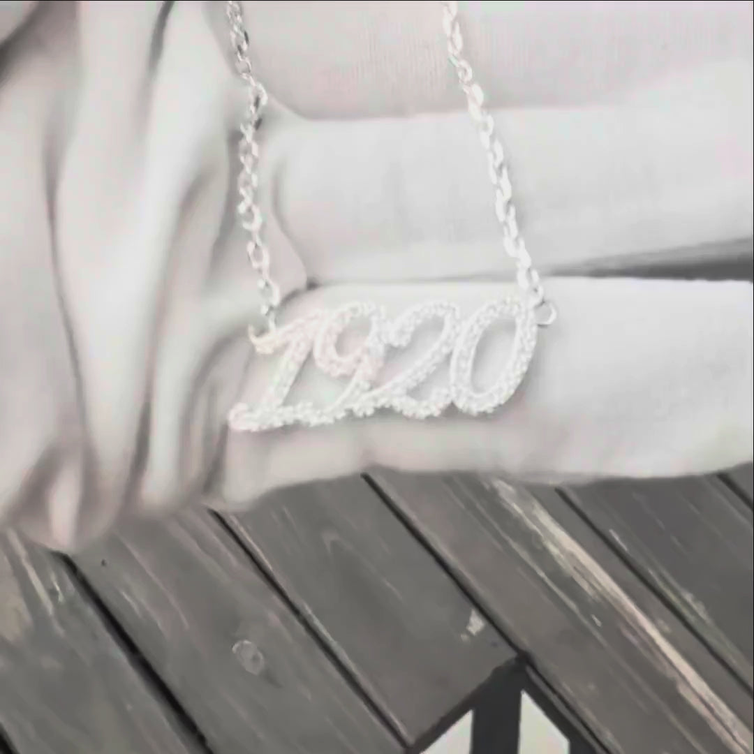 1920 Pavé Script Necklace