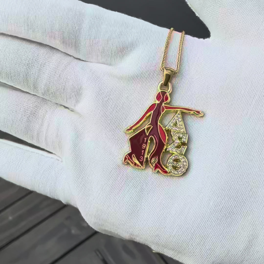 ΔΣΘ Fortitude Gold Necklace with Chain - Delta Sigma Theta