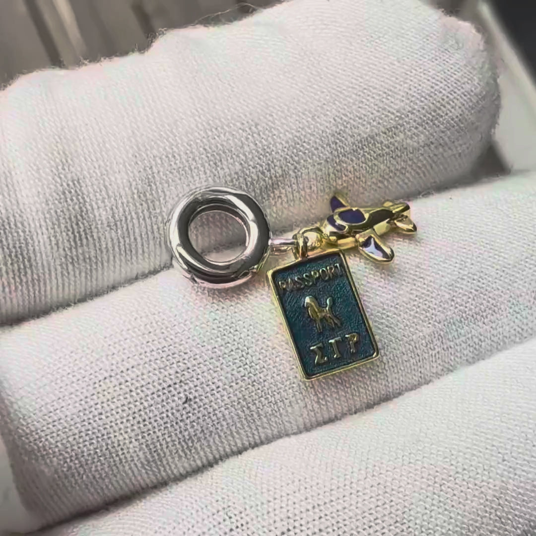 SGRHO Passport Gold Vermeil Charm (Fits Pandora)