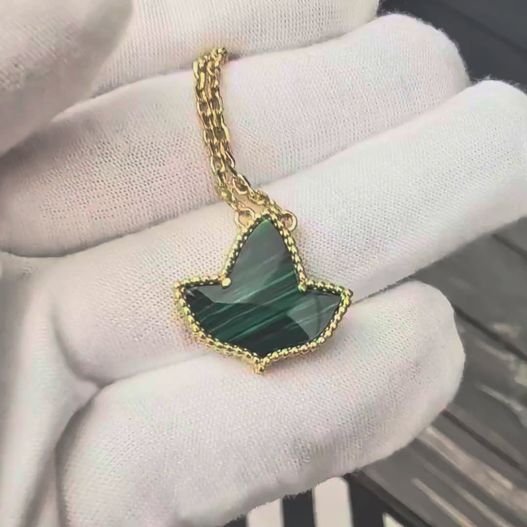 AKA Malachite Ivy Necklace 24K Gold Plated