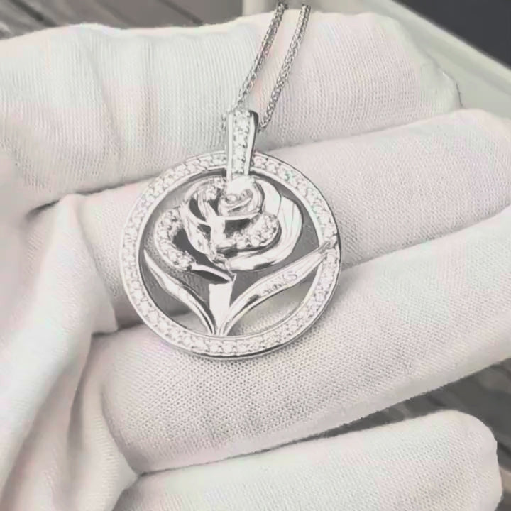 Links Rose Sterling Silver Pendant (Chain Sold Separately)