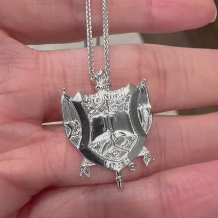 SGRho Shield Sterling Silver Pendant (Chain Sold Separately)