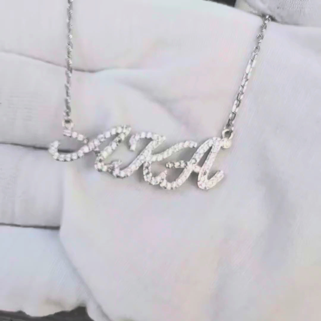 AKA Pavé Script Necklace
