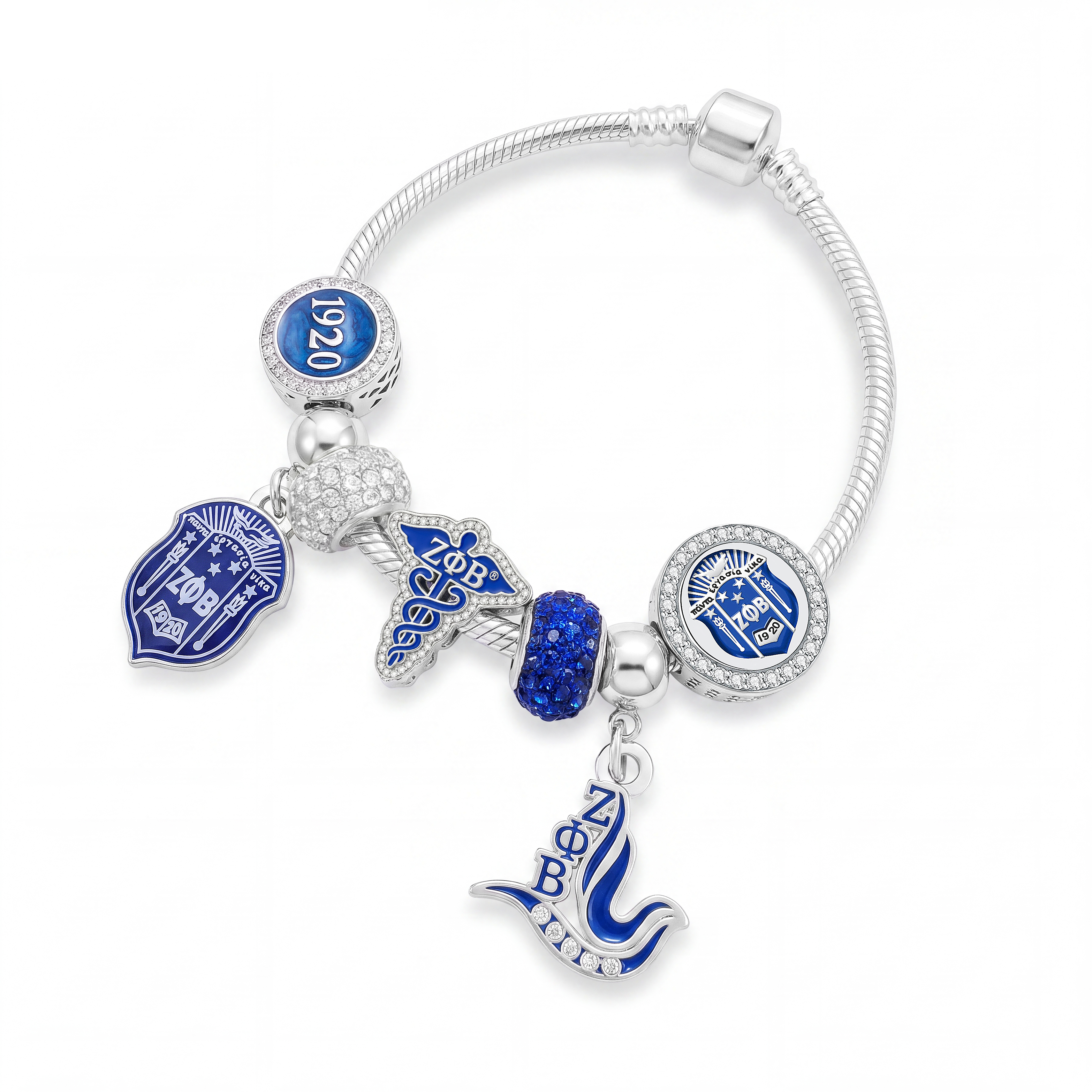 ZPHIB Caduceus Sterling Silver Charm (Fits Pandora)