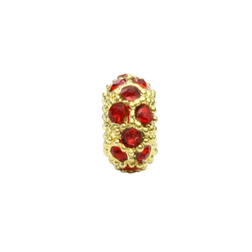 Red and Gold Polka Dot Charm - Gratia Pearl
