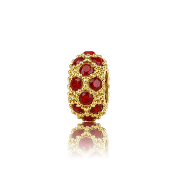 Red and Gold Polka Dot Charm