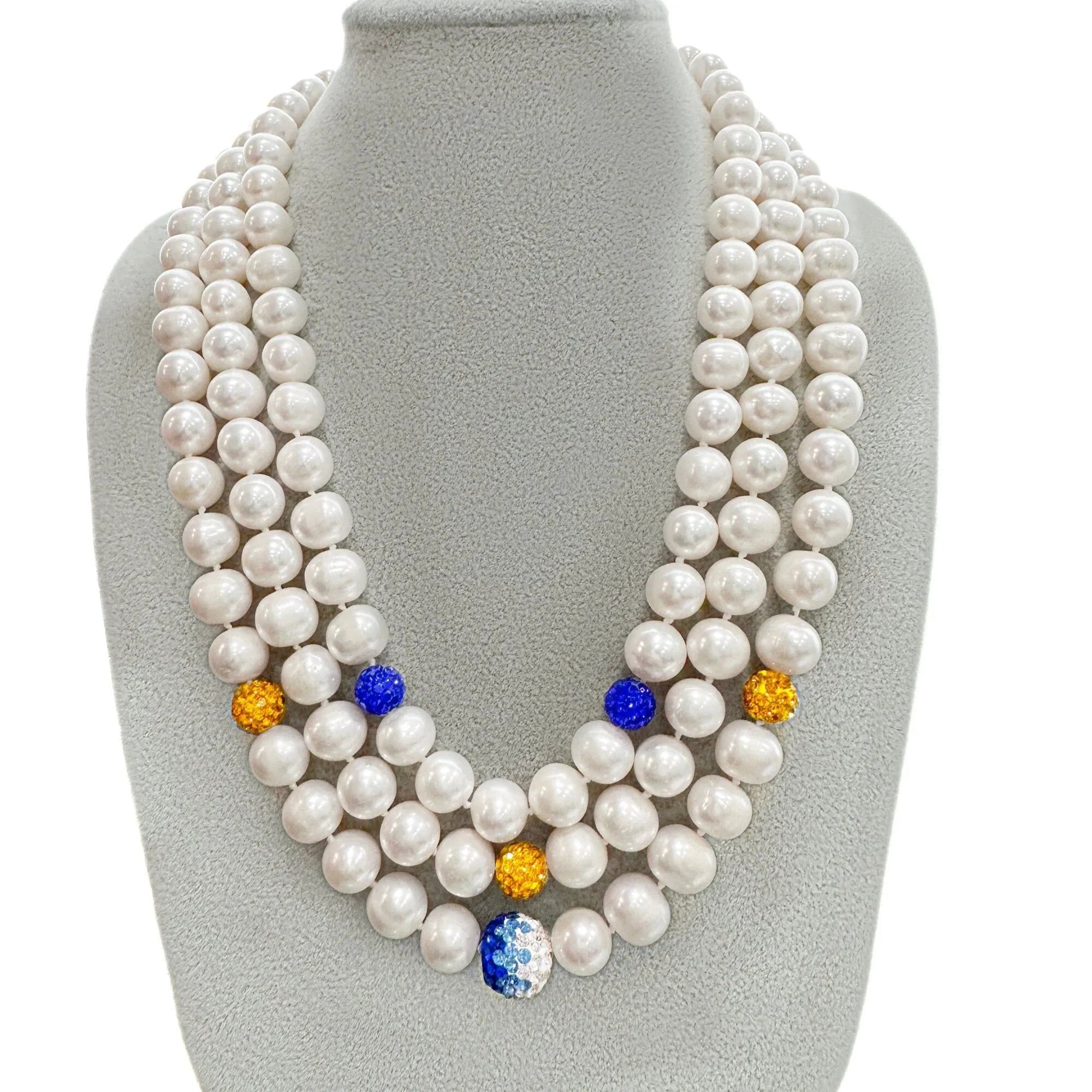 SGRHO 3 Strand Fireball Pearl Necklace - Gratia Pearl