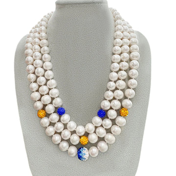 SGRHO 3 Strand Fireball Pearl Necklace - Gratia Pearl