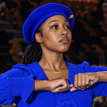 SGRHO Gold Pavé Sigma Script Necklace