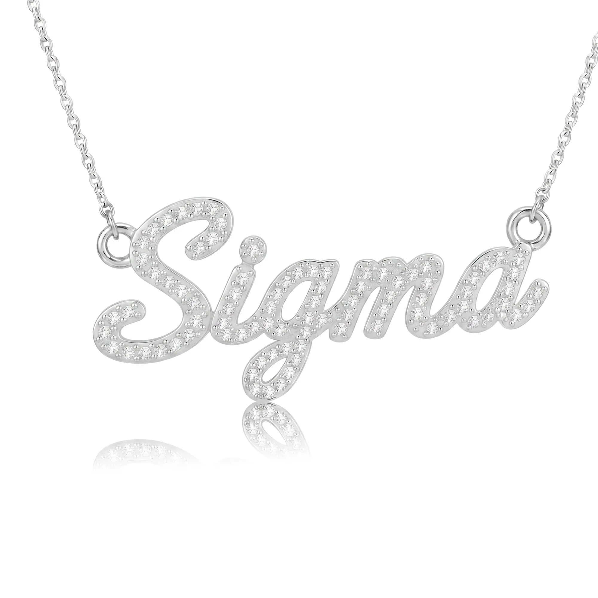 SGRHO Pavé Sigma Script Necklace