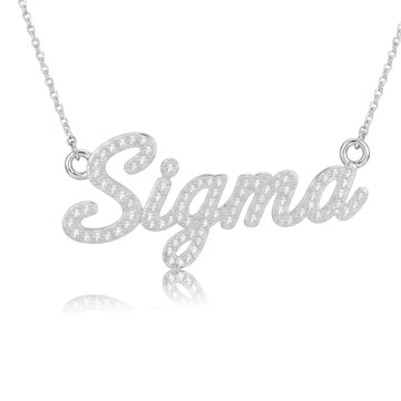 SGRHO Pavé Sigma Script Necklace