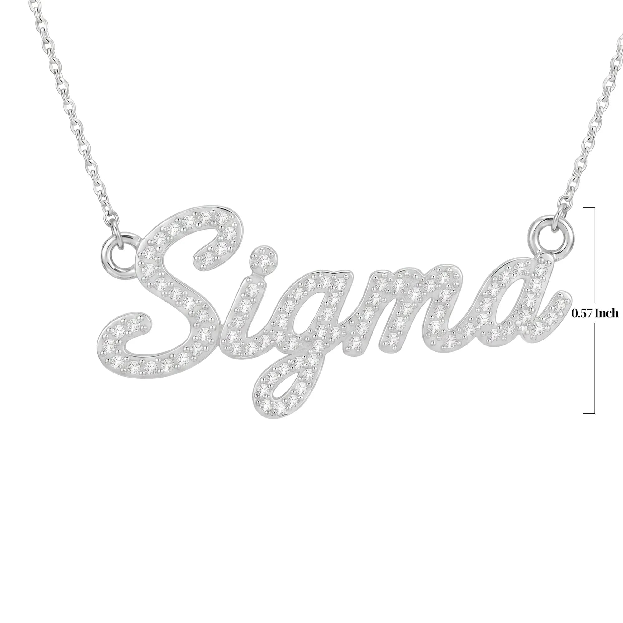 SGRHO Pavé Sigma Script Necklace