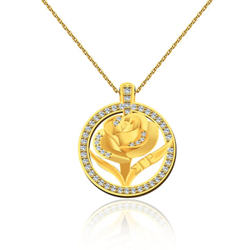 SGRho Yellow Rose Pendant (Chain Sold Separately)