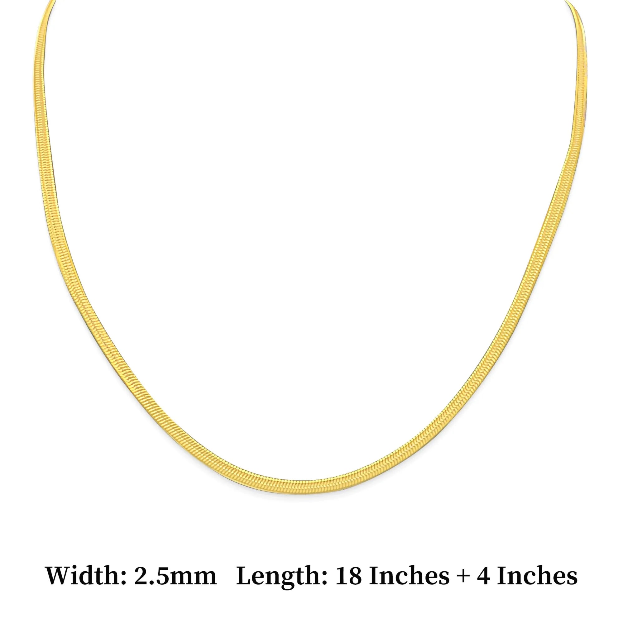 Herringbone Necklace (2.5mm) in Gold