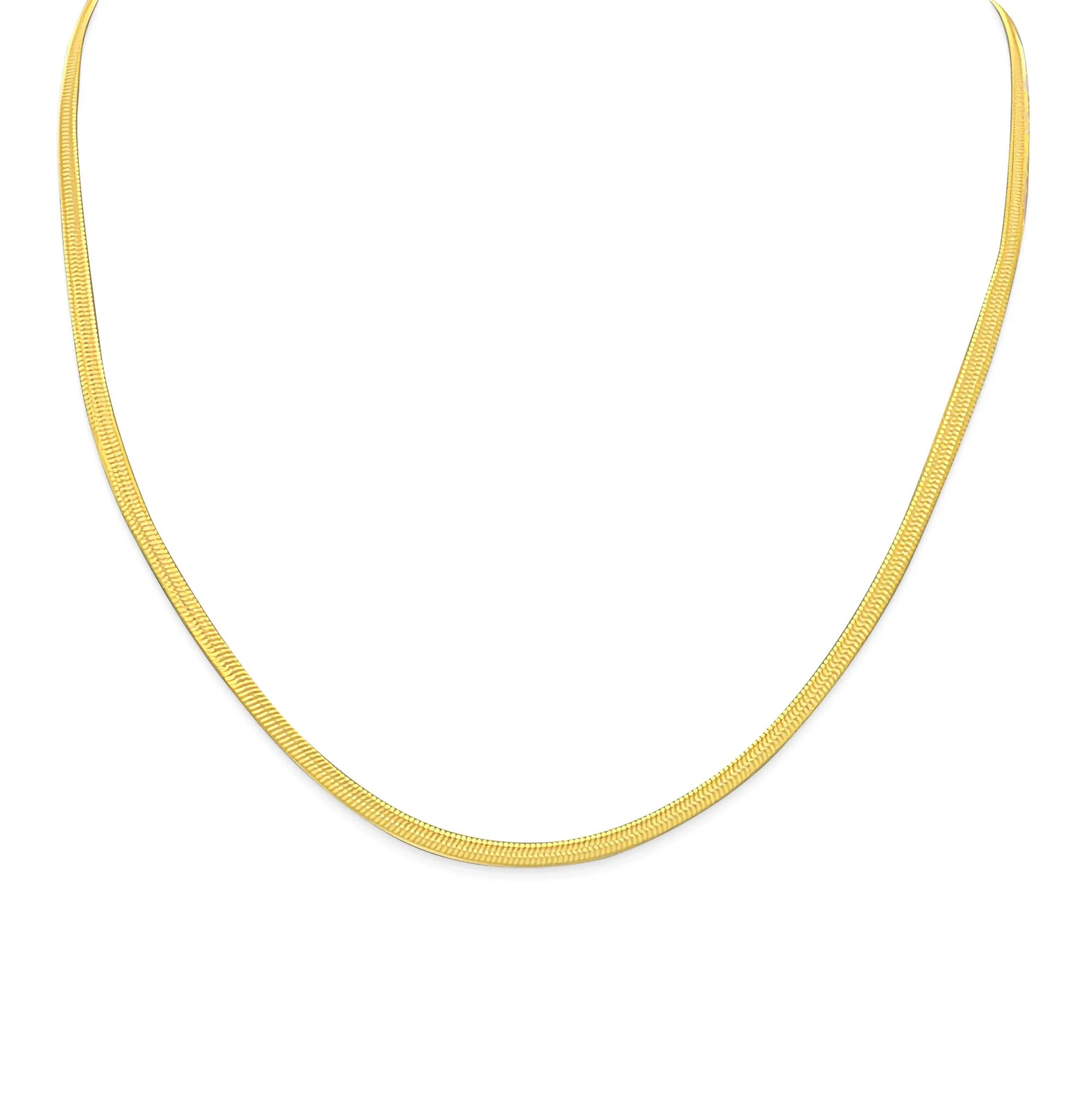 Herringbone Necklace (2.5mm) in Gold