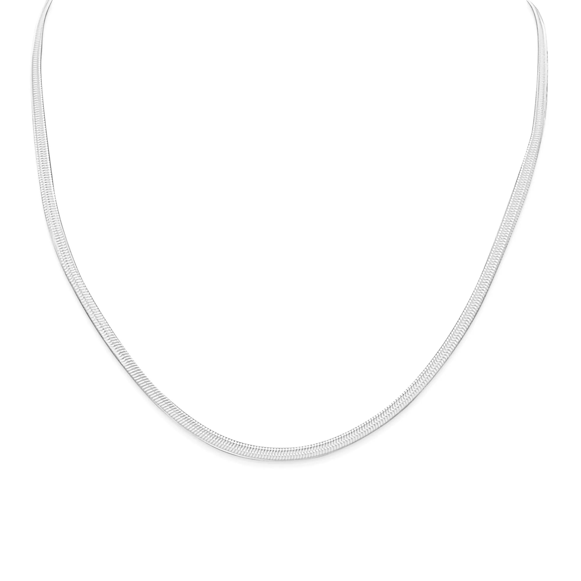 Herringbone Necklace (2.5mm) in Silver