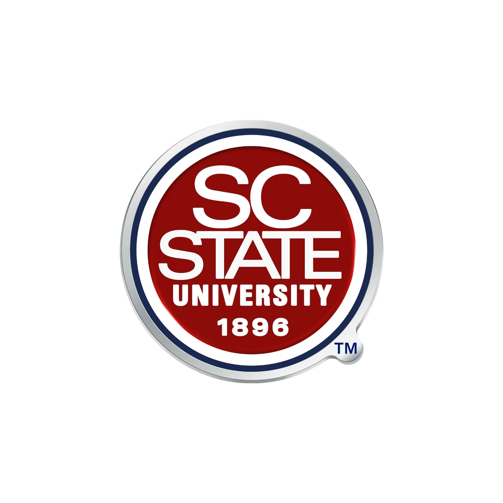 South Carolina State University Pin – Front view, silver-plated, pin