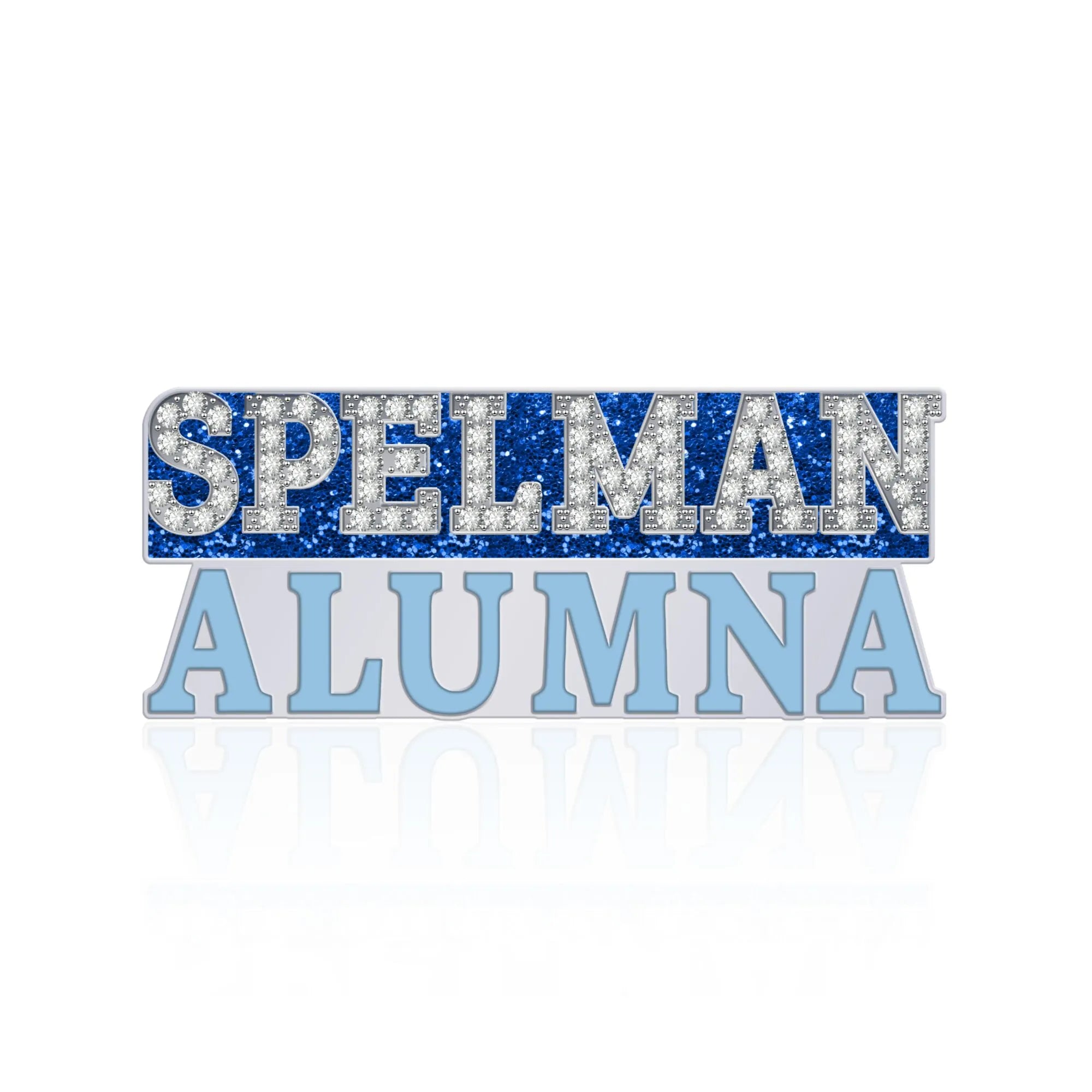 Spelman Alumna Pin – Front view, silver-plated, pin