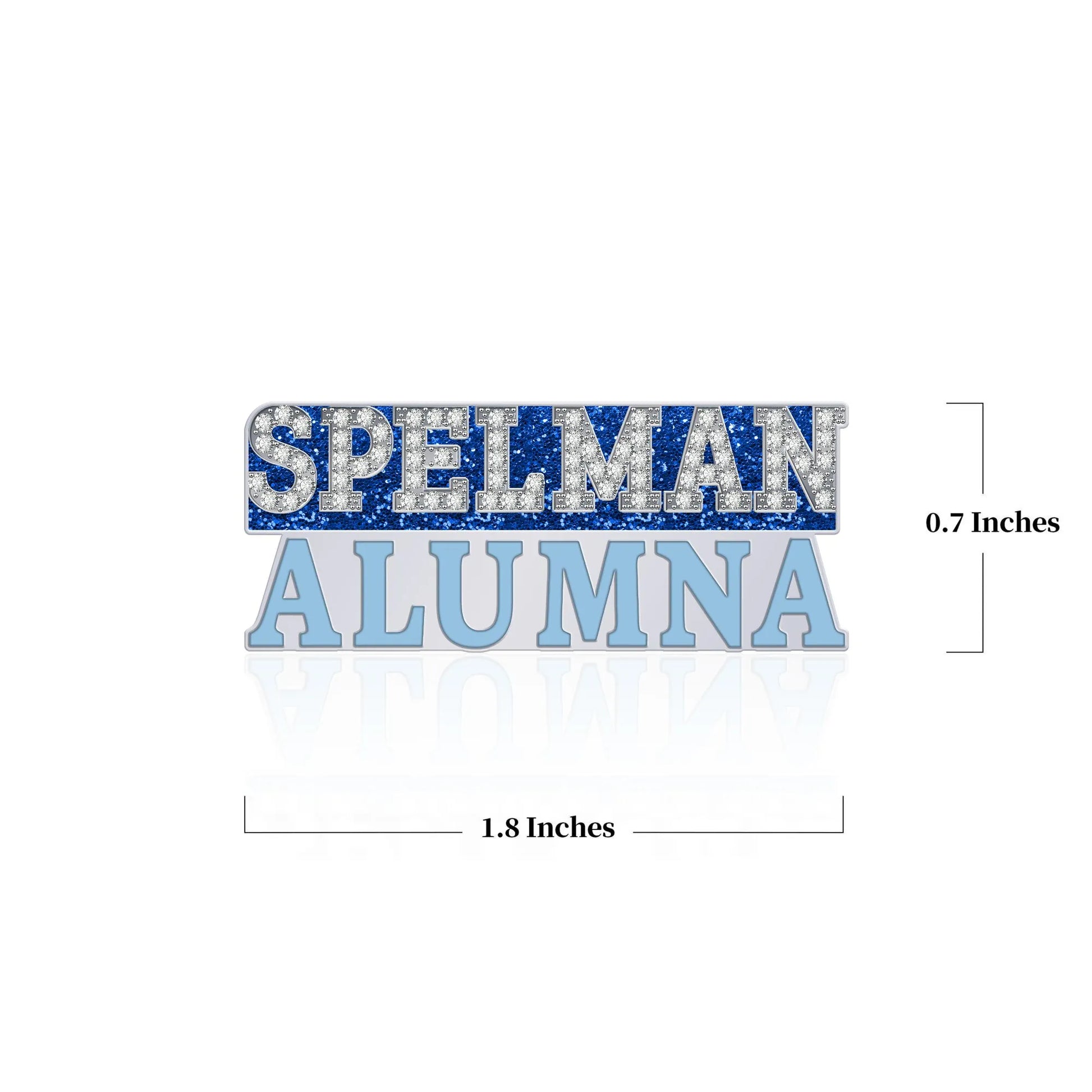 Spelman Alumna Pin – Front view with dimensions overlay