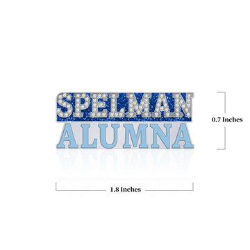 Spelman Alumna Pin – Front view with dimensions overlay