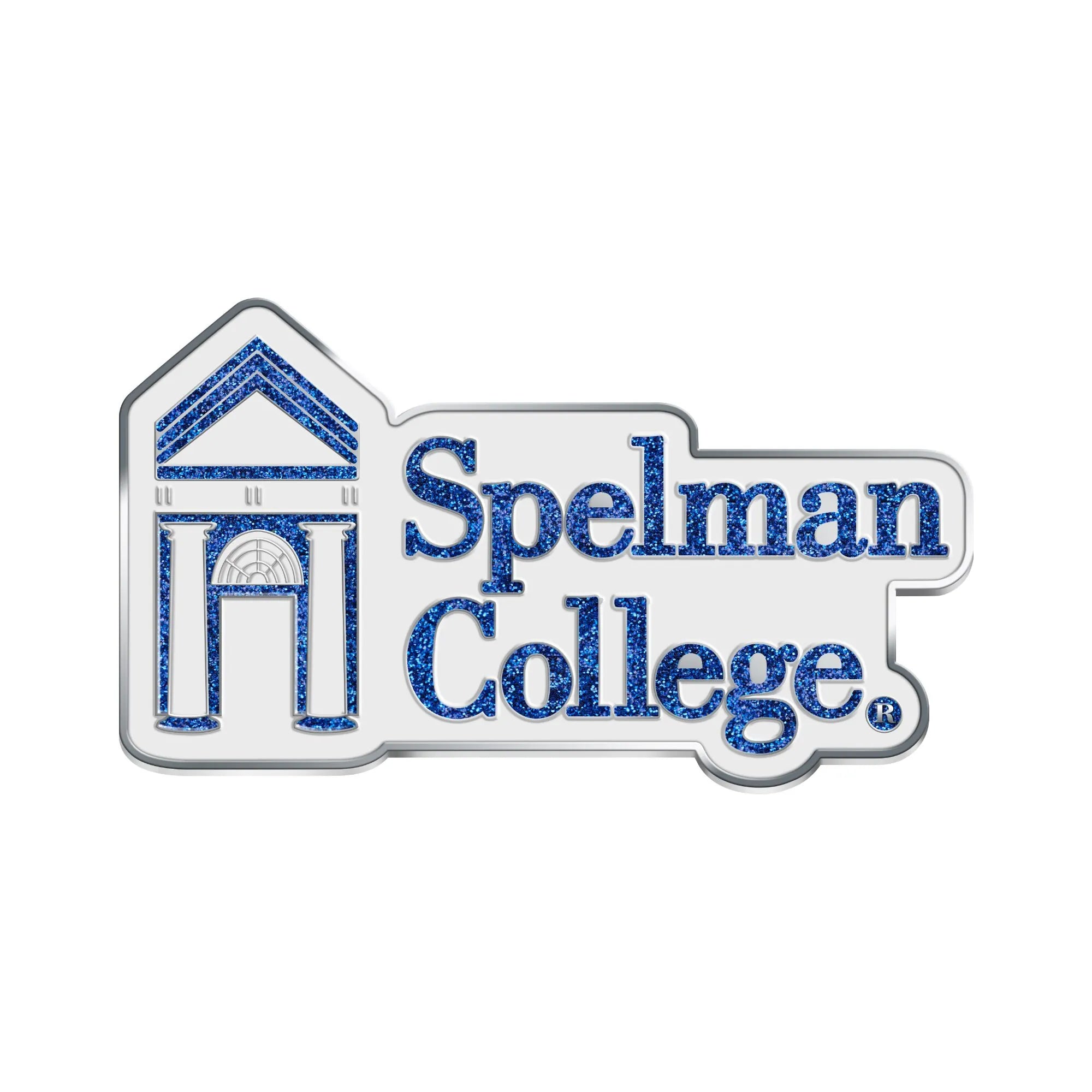 Spelman University Pin – Front view, silver-plated, pin