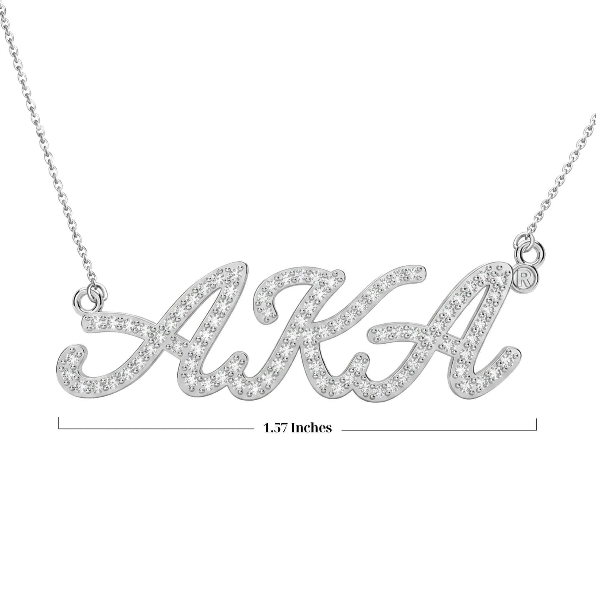 AKA Pavé Script Necklace