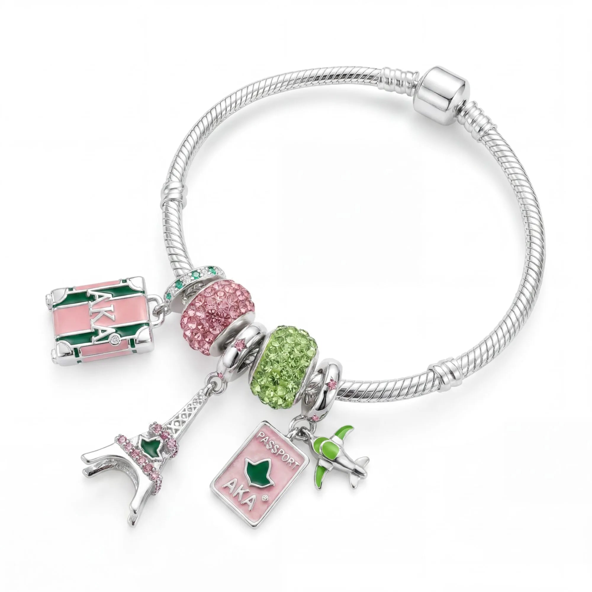 AKA Sterling Silver Passport Charm (Fits Pandora)