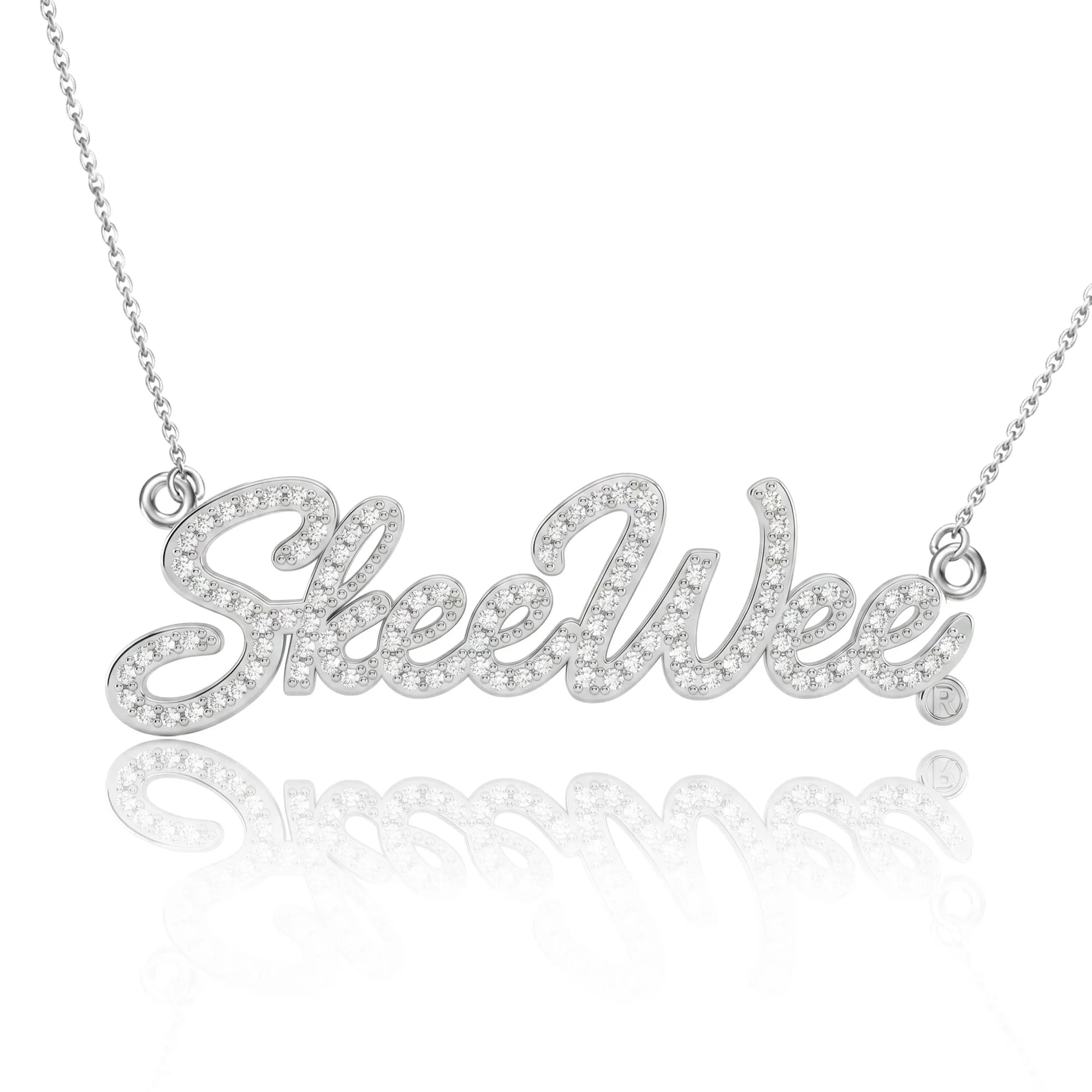 AKA Pavé Skeewee Script Necklace