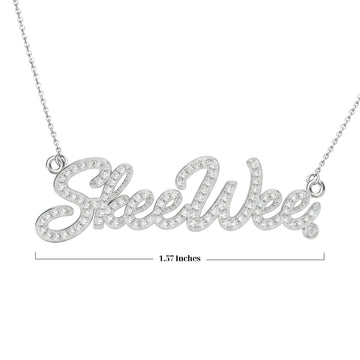 AKA Pavé Skeewee Script Necklace