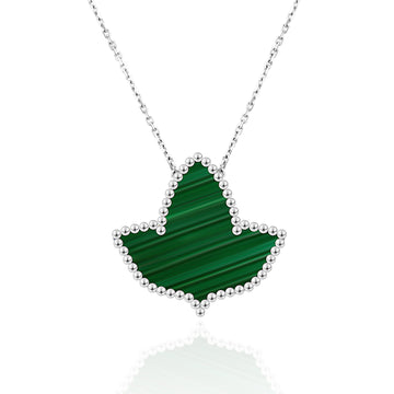 Sterling Silver Malachite Ivy Necklace - Gratia Pearl
