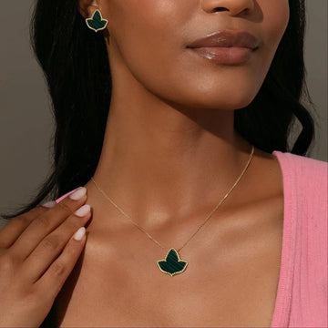 AKA Malachite Ivy Necklace Sterling Silver