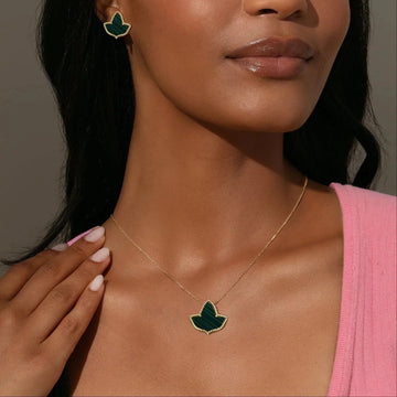 Sterling Silver Malachite Ivy Set