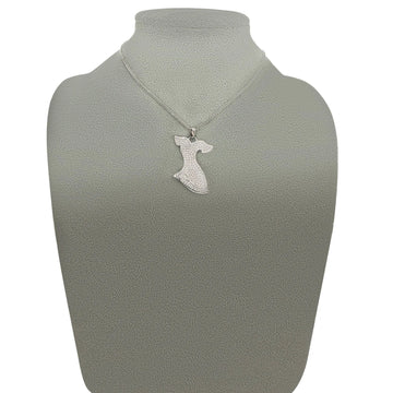 Sterling Silver White Dress Pendant (Chain Sold Separately)