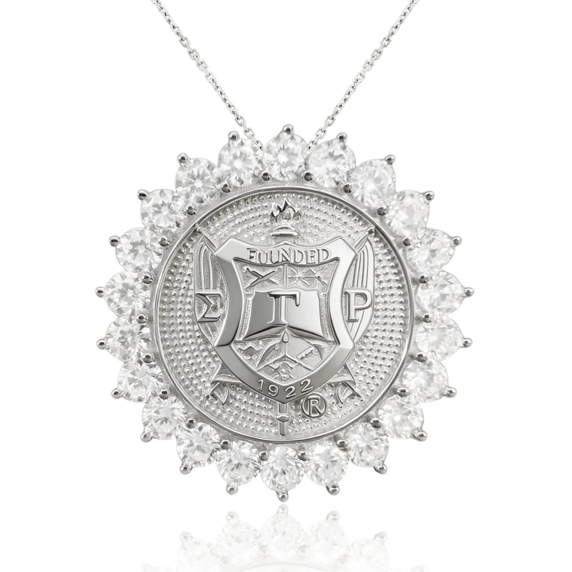 Sunburst SGRHO Shield Pendant Sterling Silver (Chain Sold Separately)
