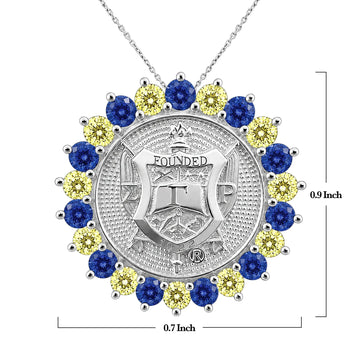 Sunburst SGRHO Shield Blue and Gold Pendant Sterling Silver (Chain Sold Separately)