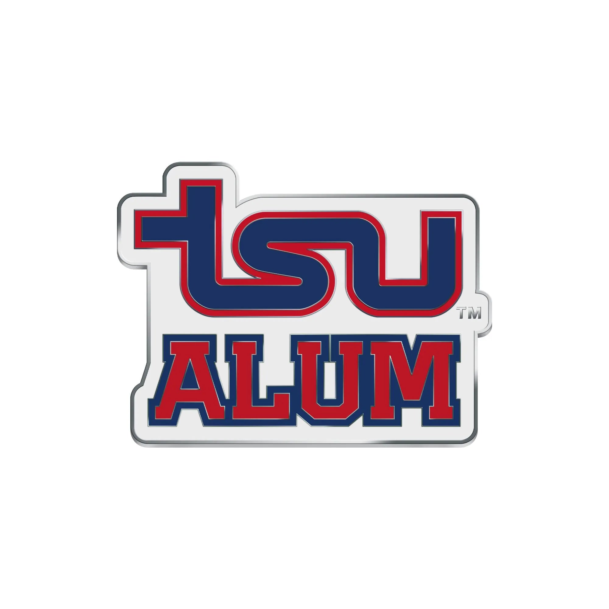 Tennessee State University Alum Pin – Front view, silver-plated, pin