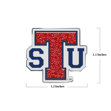 Tennessee State University Pin – Front view with dimensions overlay