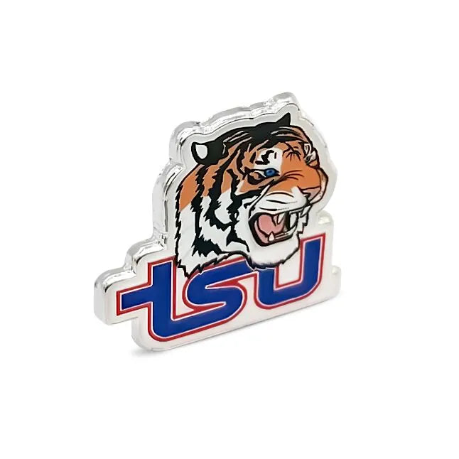Tennessee State University Tiger Pin – Angled view showing depth and detail