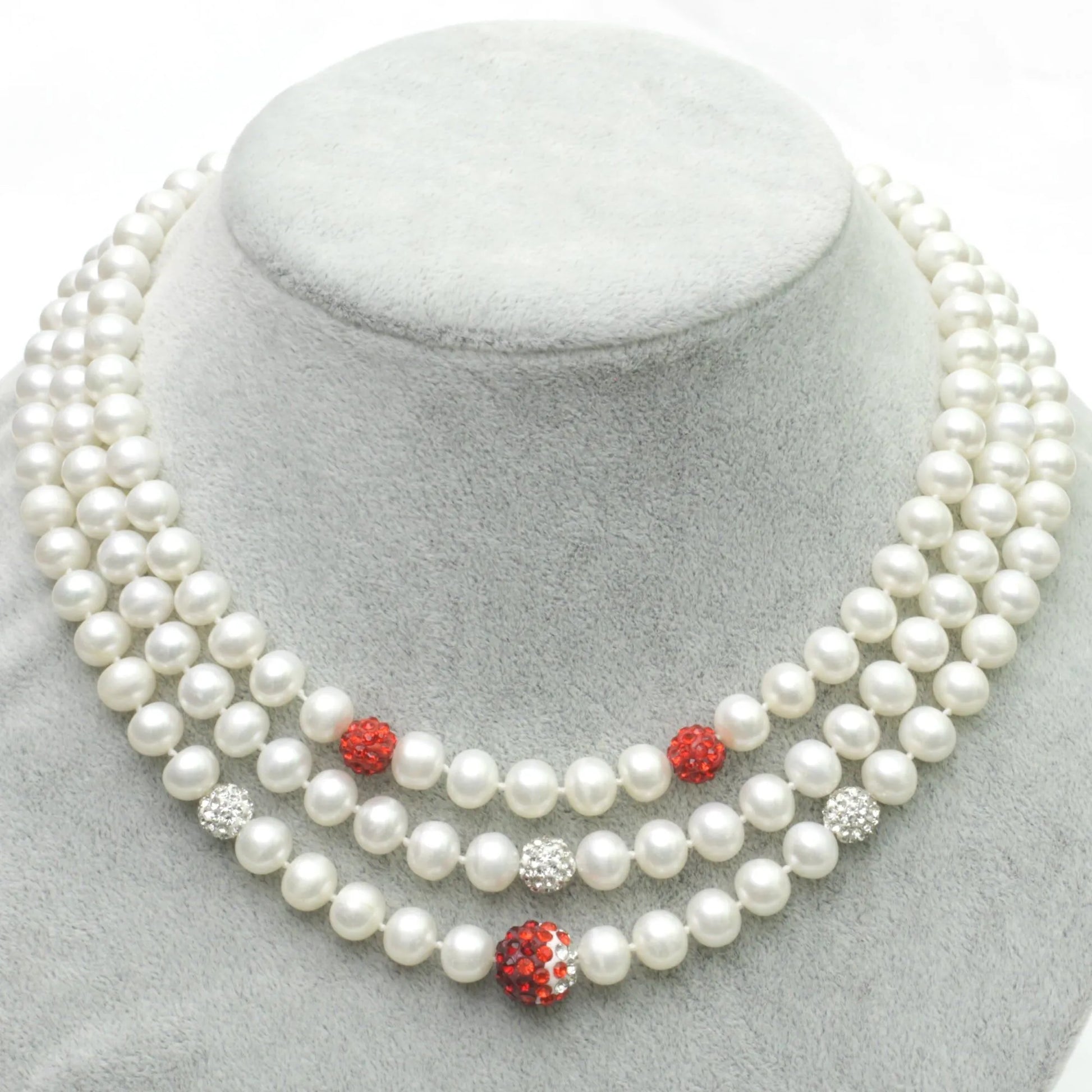 Three Strand Fireball Necklace - Gratia Pearl