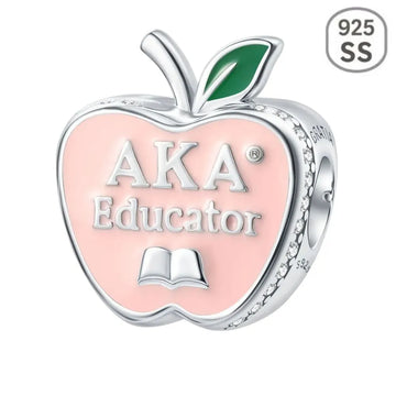 AKA Educator Sterling Silver Charm (Fits Pandora)