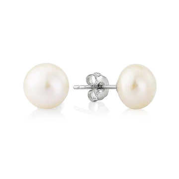 White Freshwater Pearl Studs - Gratia Pearl