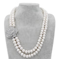 White Rose Natural Pearl Necklace - Gratia Pearl