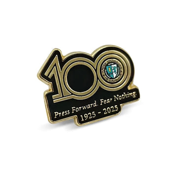 Xaiver University Of Louisiana 100th Anniversary Pin – Angled view showing depth and detail