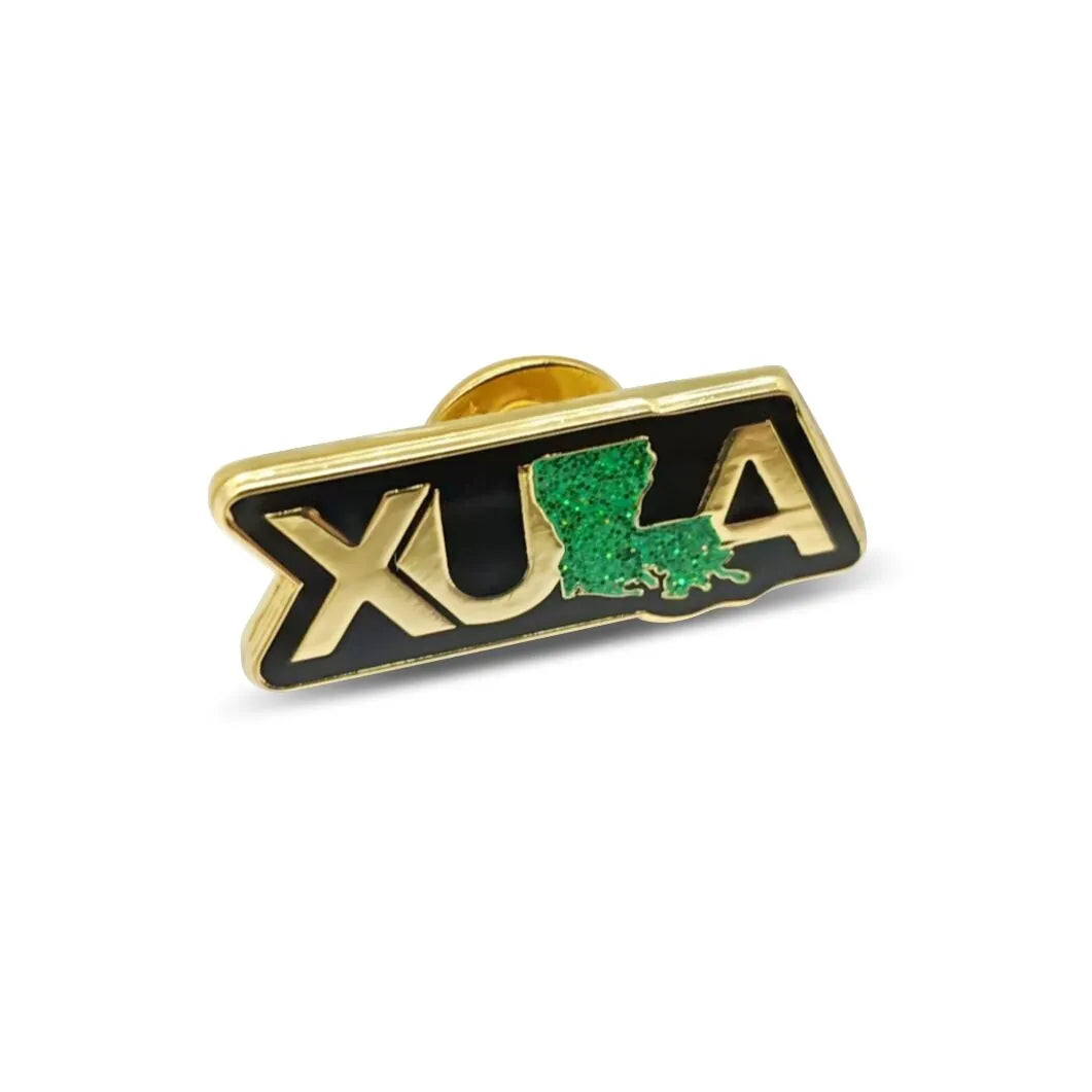 Xavier University Of Louisiana Pin – Angled view showing depth and detail