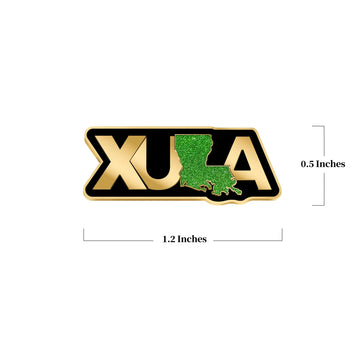 Xavier University Of Louisiana Pin – Front view with dimensions overlay