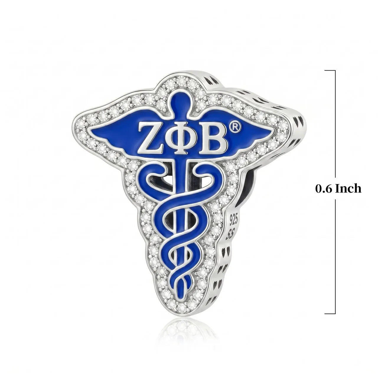 ZPHIB Caduceus Sterling Silver Charm (Fits Pandora)
