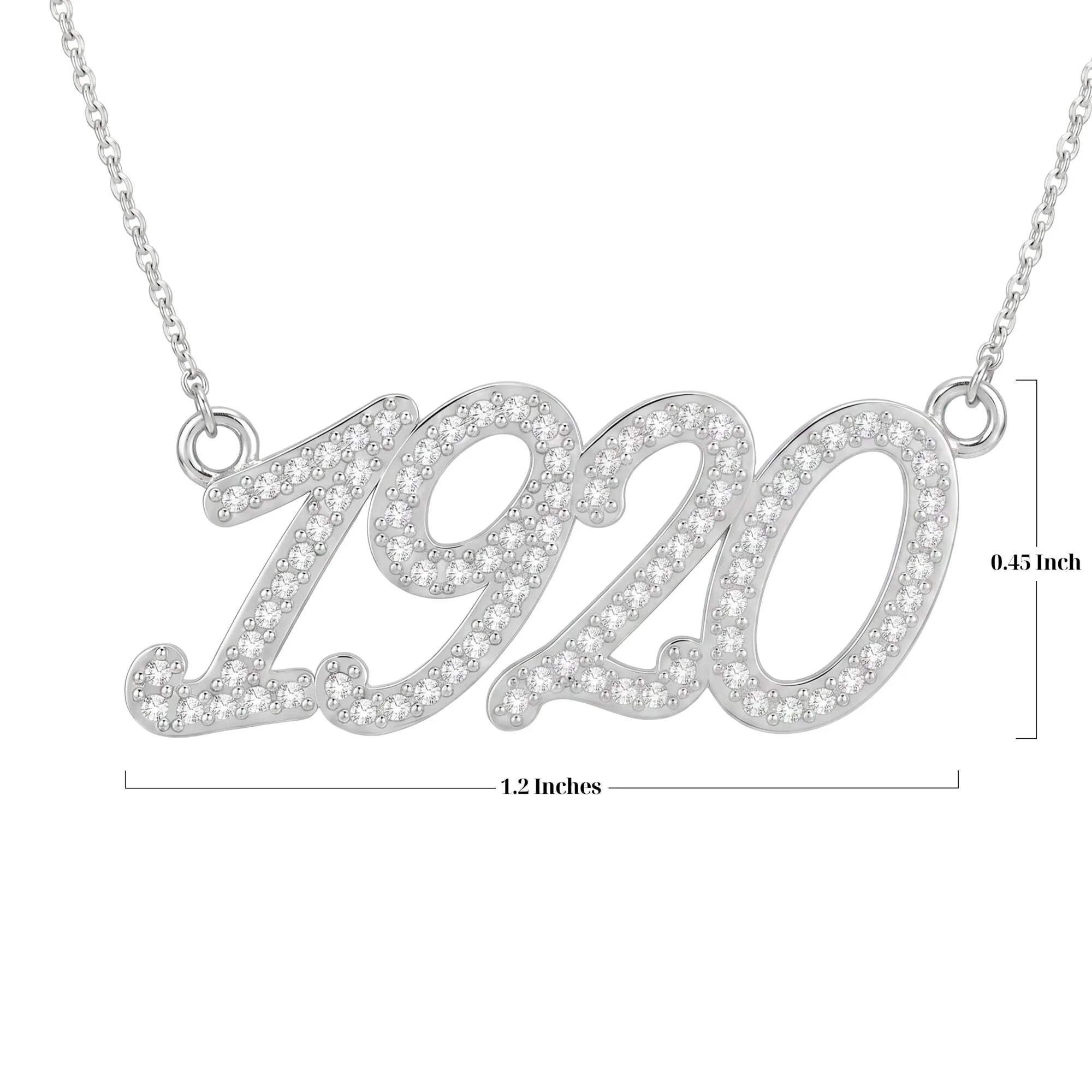 1920 Pavé Script Necklace